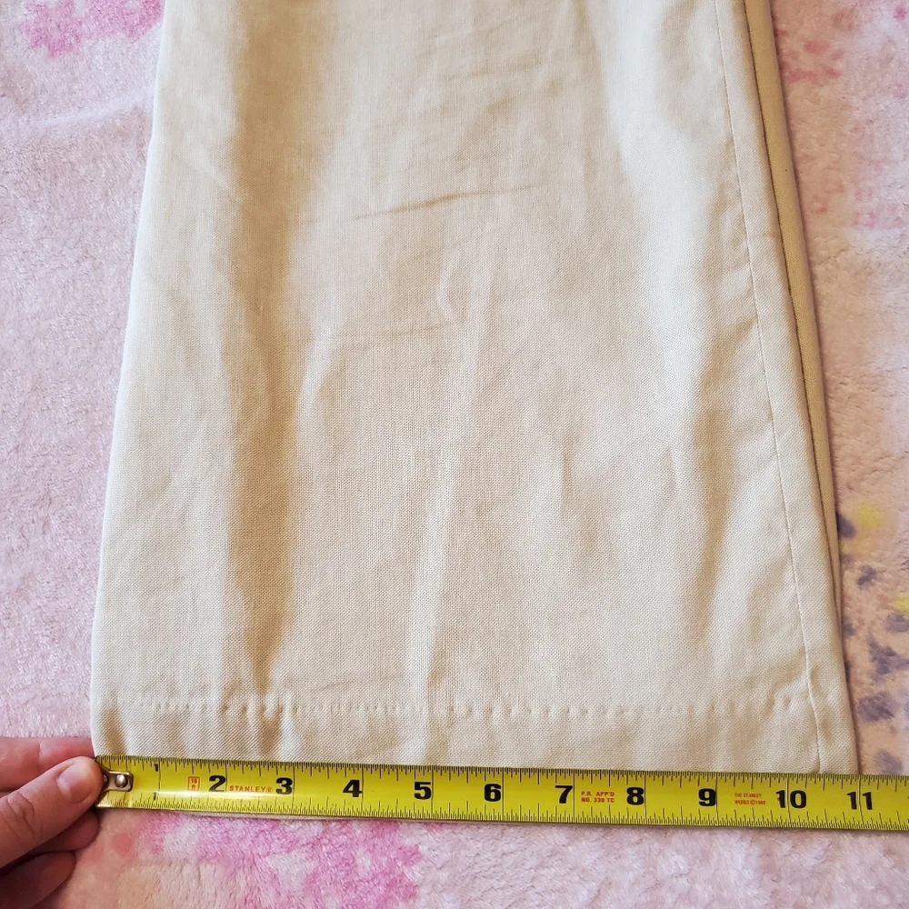 VTG Y2k Banana Republic Linen Blend Wide Leg Pants Size 8 Safari Resort Boho